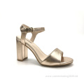 Womens Peep Toe Buckle Strap Chunky Sandals